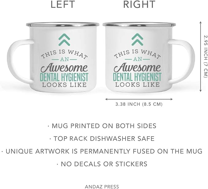 Andaz Press 11oz. Stainless Steel Campfire Coffee Mug Gift, This is What an Awesome Dental Hygienist Looks Like, 1-Pack, Birthday Gift Ideas Coworker Him Her, Includes Box