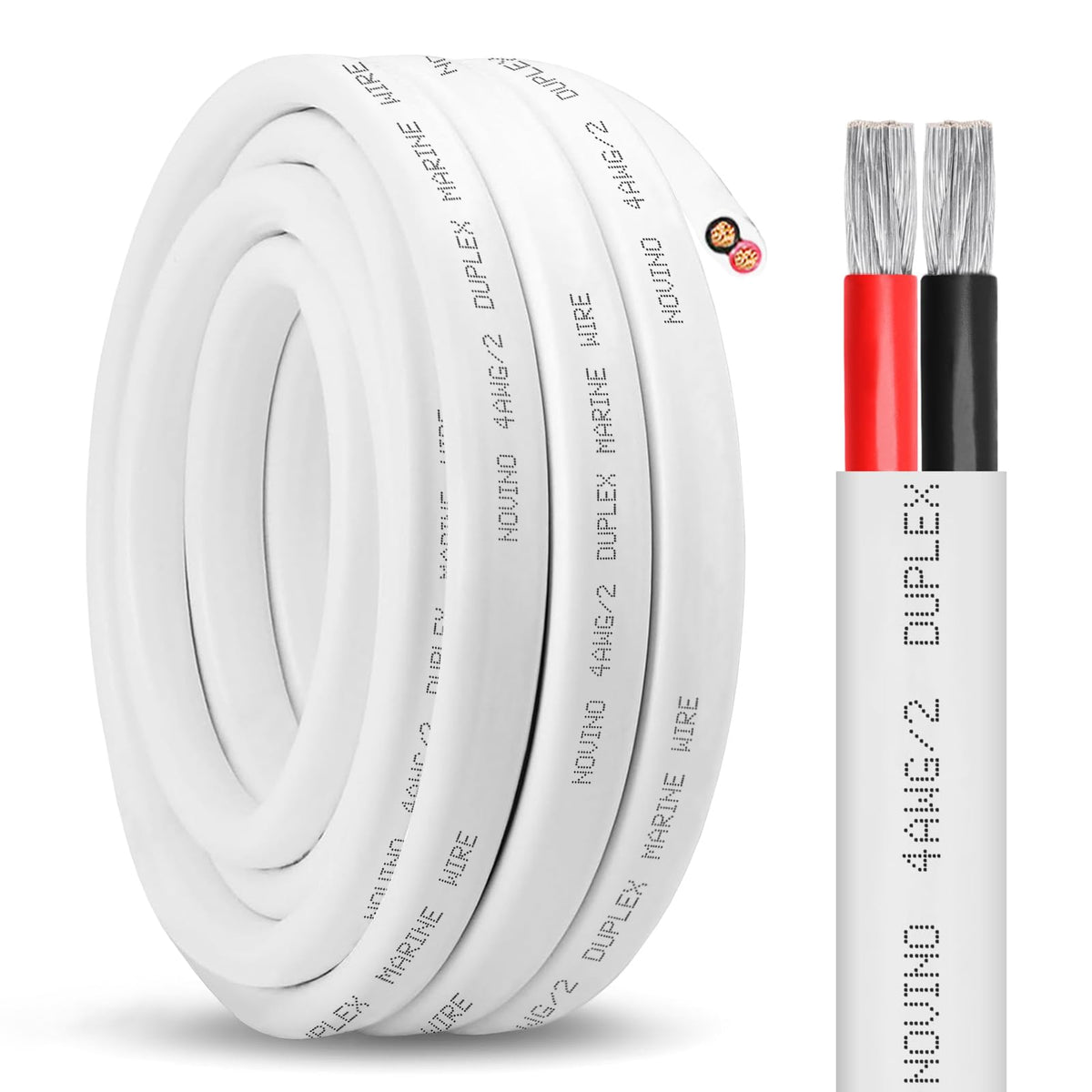 4 Gauge Marine Wire,4/2 Duplex Marine Grade Cable,6FT 4 AWG Wire