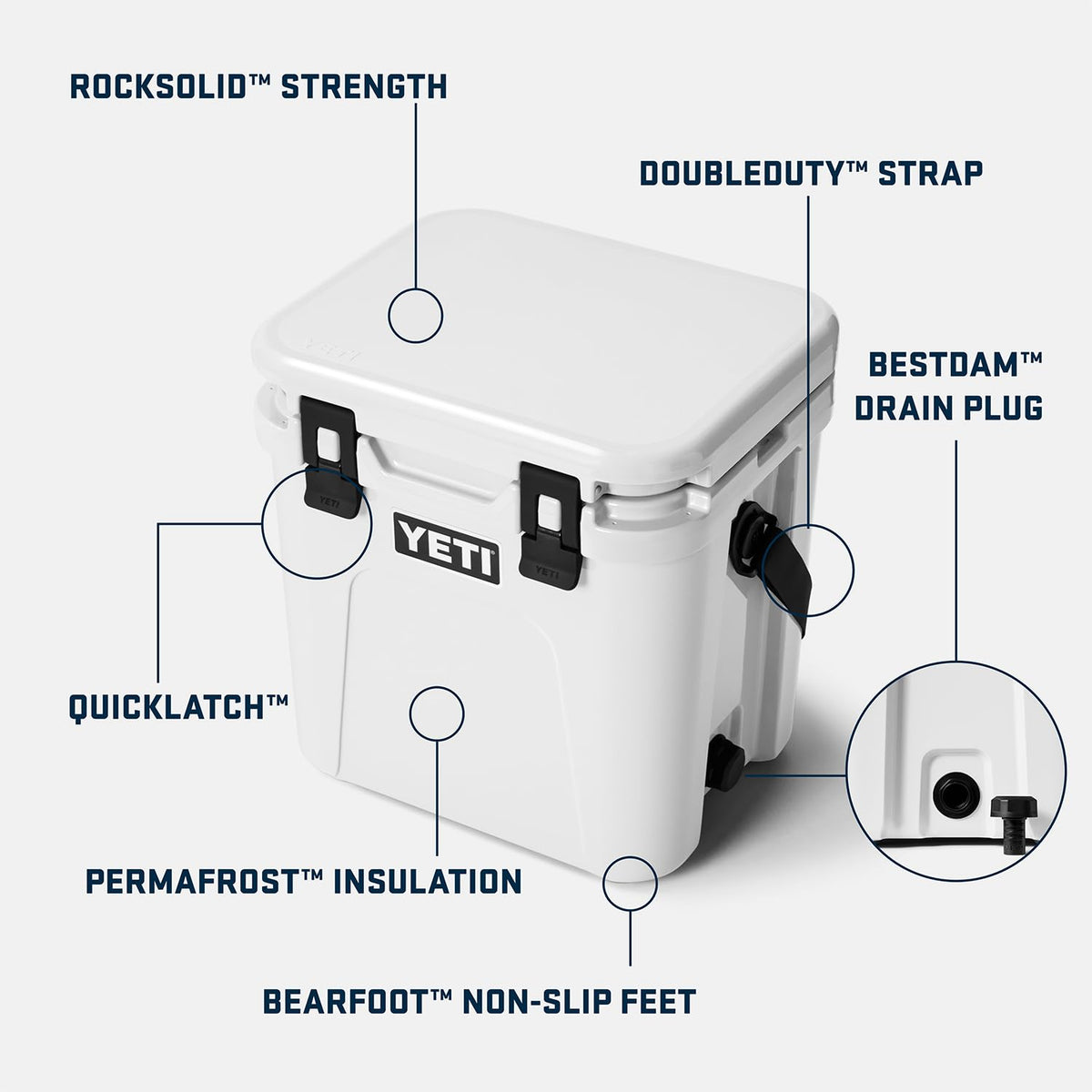 YETI Roadie 24 2.0 Hard Cooler with DoubleDuty Shoulder Strap and Drain Plug, Charcoal