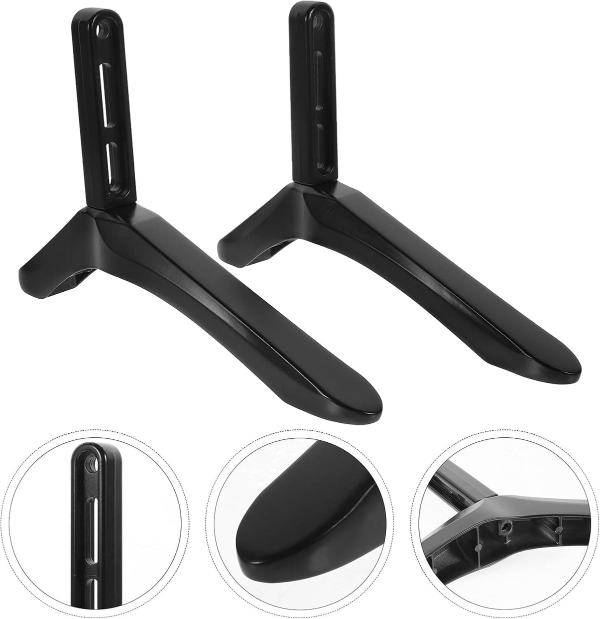 TOYANDONA Tv Stand Base Bracket with Screws, Black Tv Holder Replacement, Tabletop Support for Flat Screen Televisions