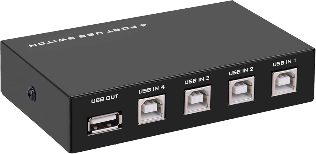 GIASYIEH USB2.0 4 4 1 Printer Sharer Switcher, Port USB B Print Selector Switch Adapter in Out Printer Splitter Hub