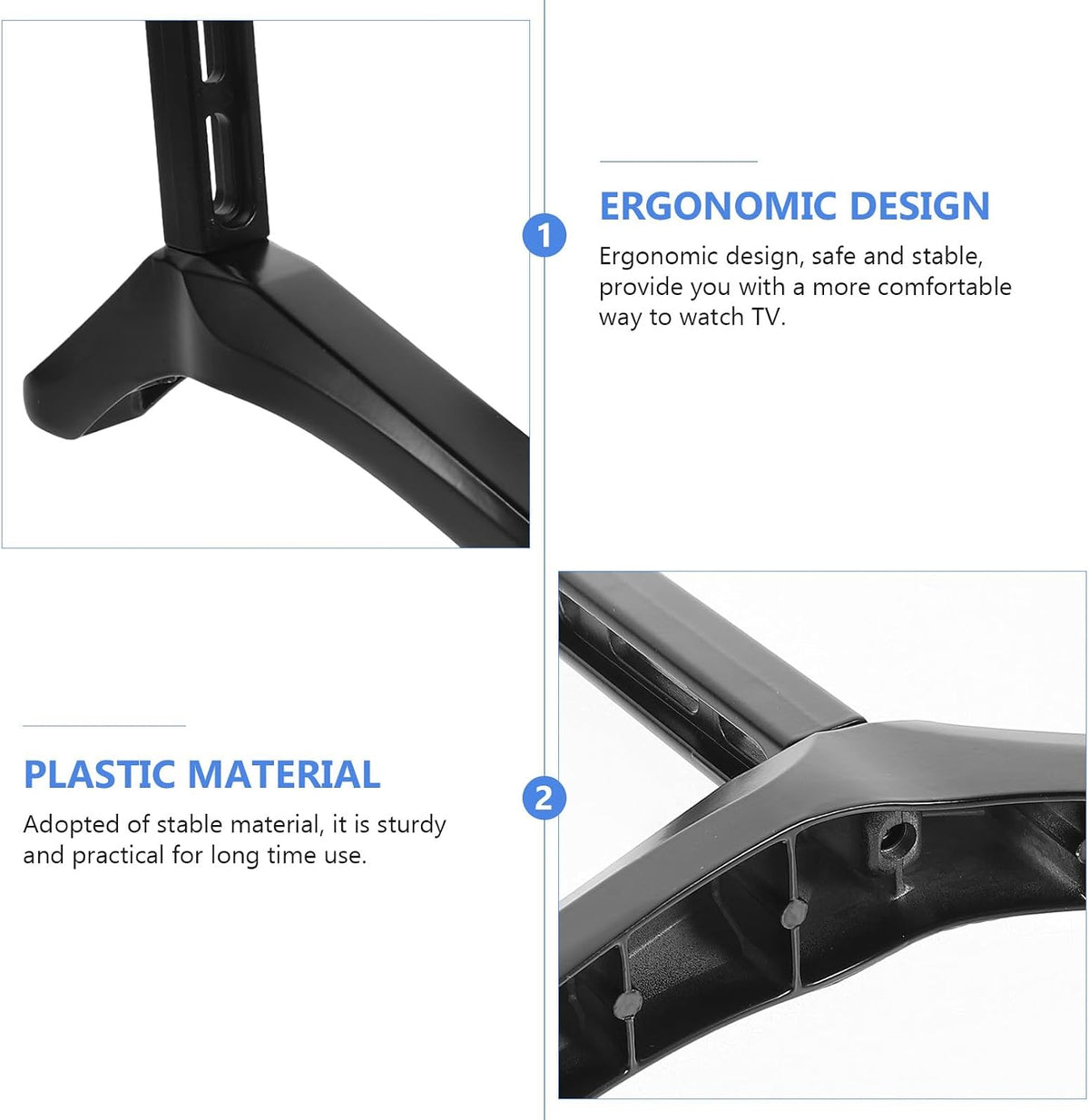 ULTECHNOVO Tv Stand Replacement Base Pedestal Feet Tabletop Bracket with Screws Black Tv Holder Support for Living Room