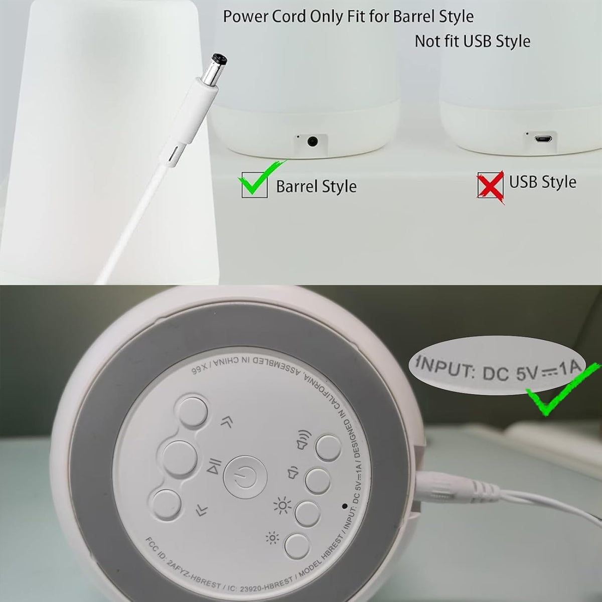 VOJSALDR 5V 5.9ft Power Cord for Hatch Rest Baby Sound Machine, Night Light, Sleep Trainer AC/DC Adapter Power Cord