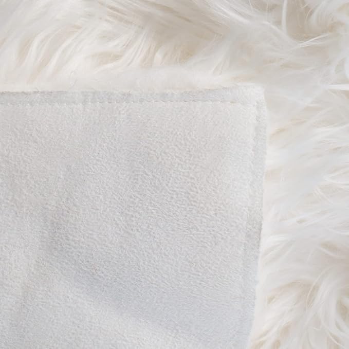 SAFAVIEH Faux Sheep Skin Collection 8' x 10' Ivory FSS115A Silken Glam 2.35-inch Thick Area Rug