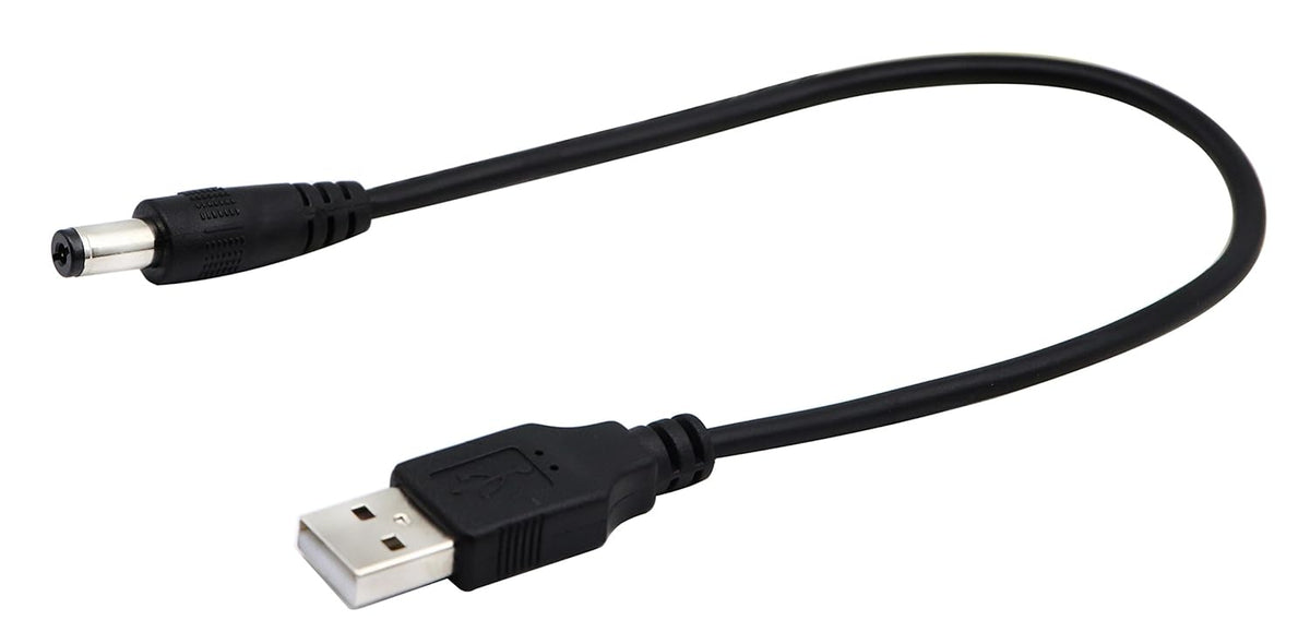 zdyCGTime 2.0 5.5x2.1mm 5 (28CM/11inch, 5.5x2.1mm)(2packs) USB A Male to DC Male Adapter Cable Volt DC Barrel Power