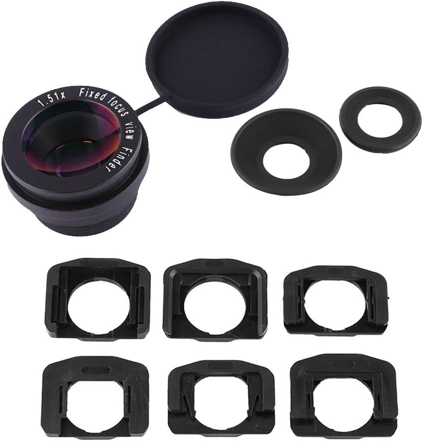 Yscryptoline 1.5X 6 15mm Fixed Focus Viewfinder Eyepiece Magnifier for DSLR Camera, Durable Eyecup with Mount Bases