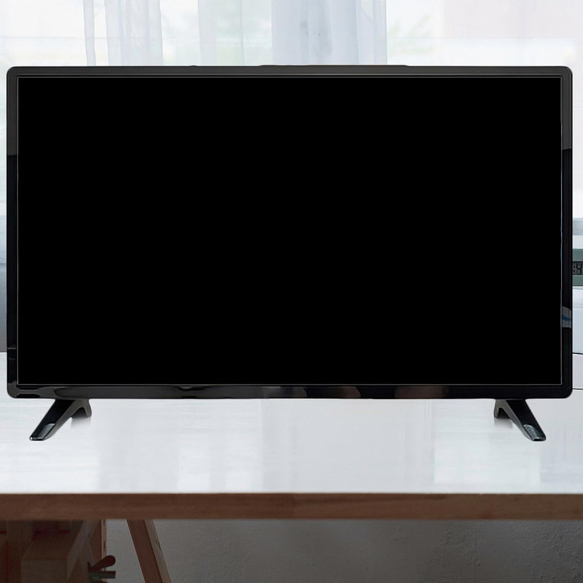 ULDIGI Tv Stand Replacement Base with Screws Black Desktop Tv Holder Pedestal Feet Tabletop Television Bracket