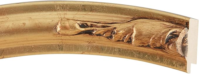 OVALCREST Round Beveled Wall Mirror for Home Decor - Florence Style - Gold Leaf - 28x28 Outside Dimensions
