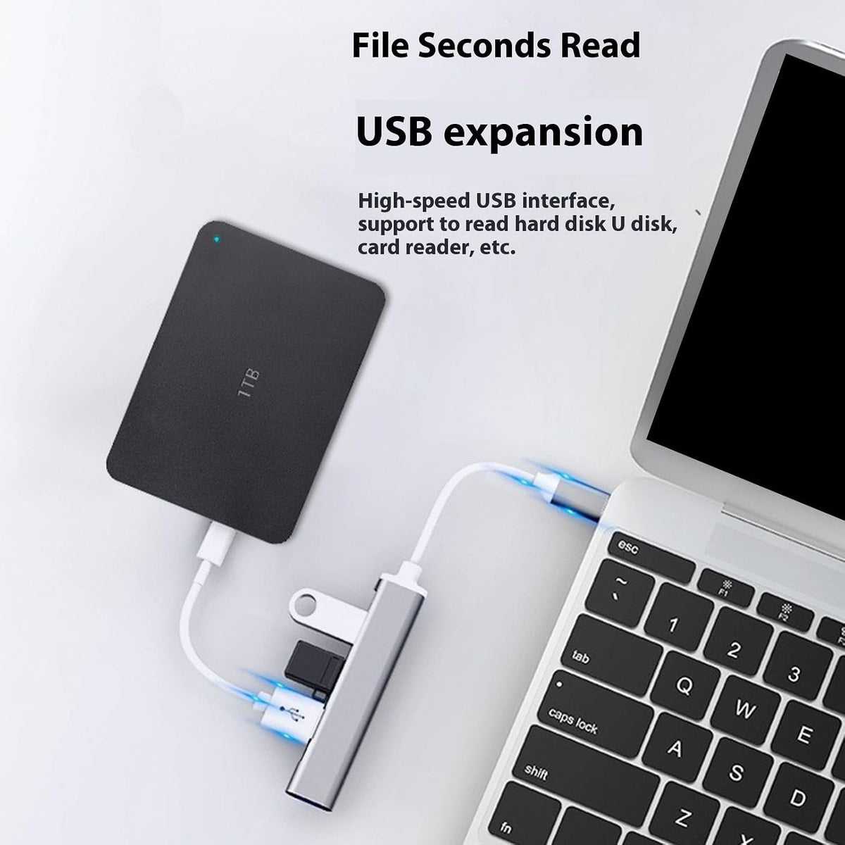 TENYELE 3xUSB2.0+1xUSB3.0 USB C Splitter Cable USB C/USB Male To Data Transfer Docking Station For PC Keyboards Gaming