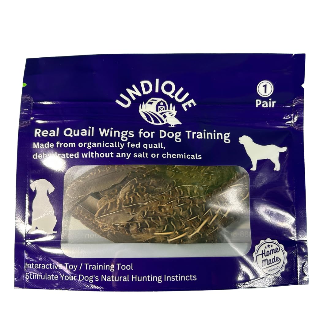 Premium Quail Wings for Dog Training - 1 Pair, Authentic Bird Scent from US Farms, Ideal for Scent and Hunting Training