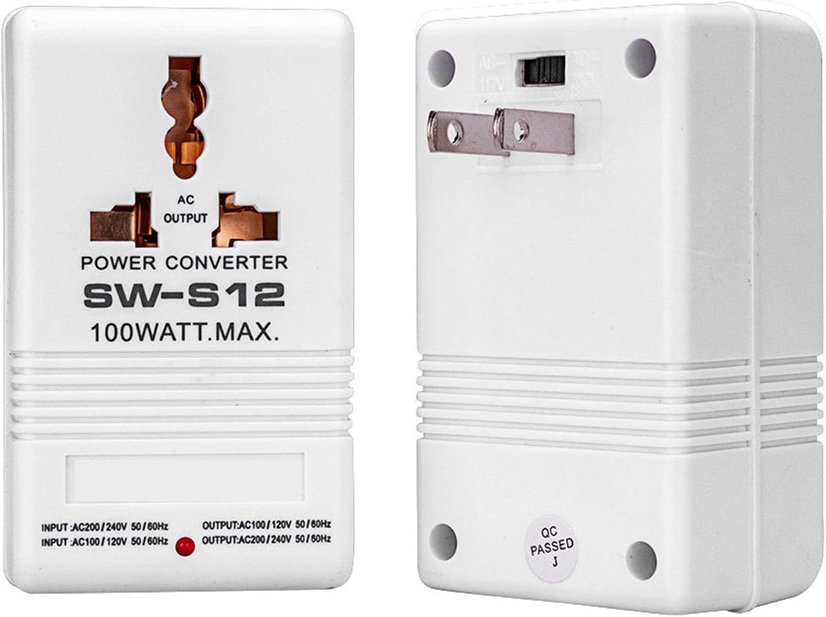 GOTOTOP SW-S12 100W 2 Travel Power Converter, Power Converter Way Foreign Electricity Transformer for Home Appliances