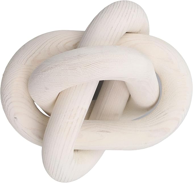Pongnas Decorative Wood Chain Links for Home Dcor - Rustic Links for Living Room, Coffee Shop & More in Elegant (White)