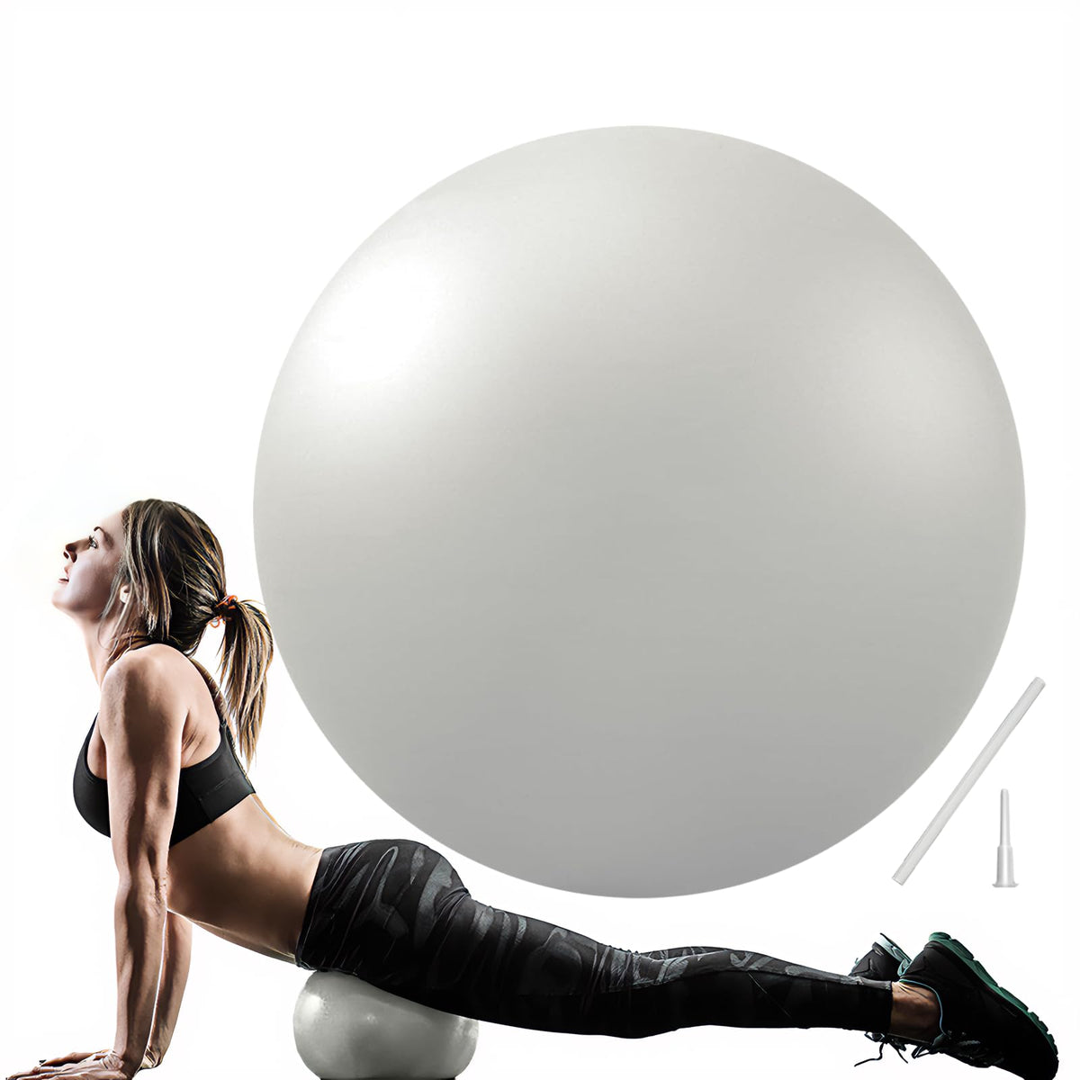 Soft Pilates Ball 9 Inch, Ideal Small Exercise Ball Between Knee Squeeze for Physical Therapy Yoga Core Medicine Abs Pt Bouncy, Mini Rubber Fitball Barre Workout Equipment for Women Men Kid Toddler