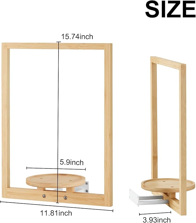 yadoker Wall Planters for Indoor Plants,Bamboo Hanging Plant Holders, Wall Decor Plant Stand, 1-Pack Window Plant Shelves for Living Room & Entryway