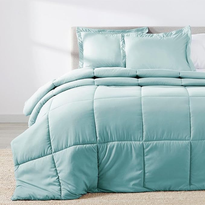 PeachSkinSheets Night Sweats: The Original 1500TC Soft Super Twin/XL Twin Oversized Comforter Set Beach Blue