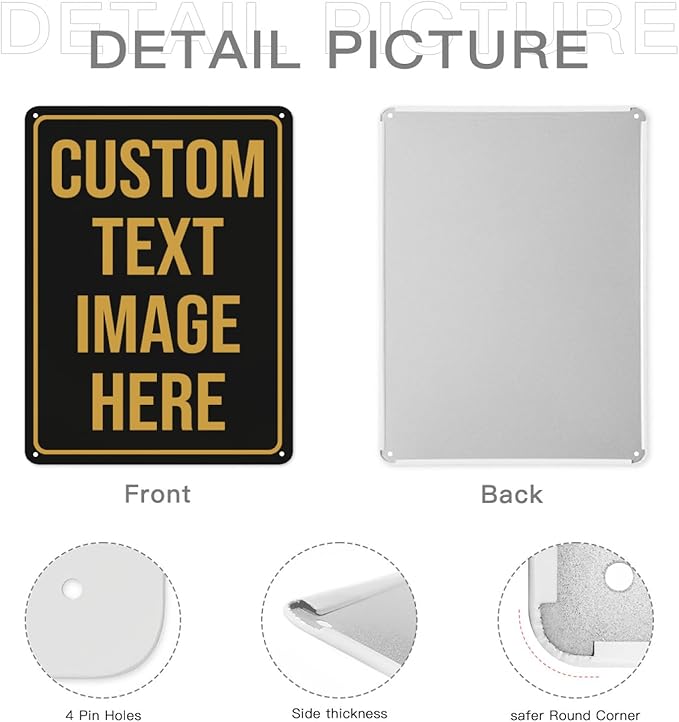 Custom Signs Outdoor Metal Sign Custom Sign Personalized Metal Signs Make Your Own Sign Add Text Logo Photo For Office Business Workplace Home Bar Indoor Outdoor Use 8"x6"