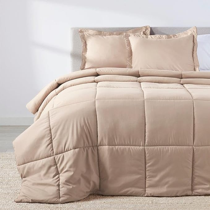 PeachSkinSheets Night Sweats: The Original 1500TC Soft Super Twin/XL Twin Oversized Comforter Set Toasted Marshmallow