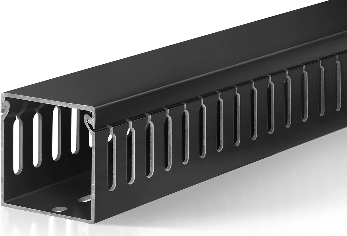 ZhiYo 2x2in Cable Raceway, Server Rack Cable Management Under Desk Cord Organizer, Electrical Safe PVC Cable Hider Open