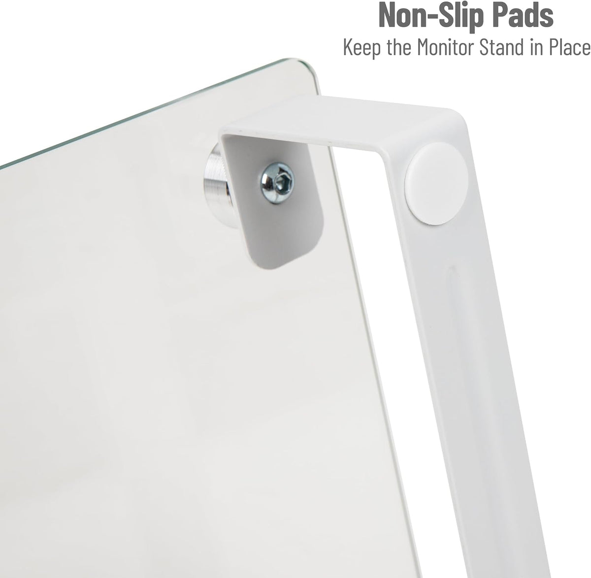 Contemporary Clear Glass Monitor Stand - Stylish Desktop Organizer and Laptop Riser