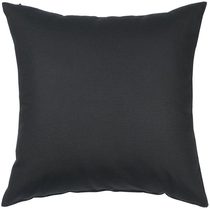 TangDepot Handmade Decorative Solid 100% Cotton Canvas Throw Pillow Covers/Pillow Shams, (14"x14", Charcoal Gray)