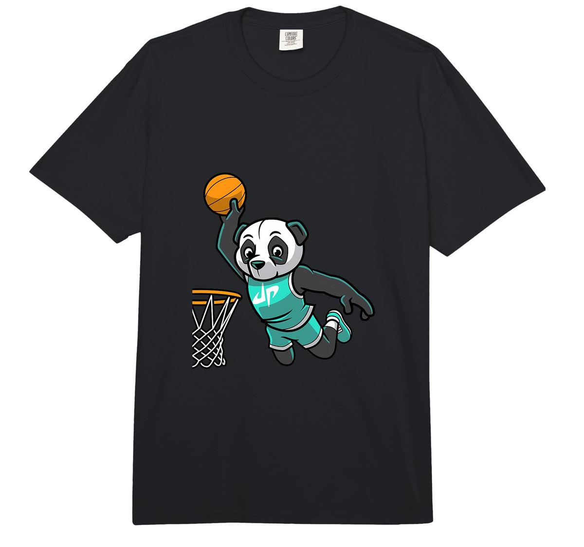 Dude Perfect Panda Slam Dunk Basketball Comfort Colors Adult Heavyweight T-Shirt