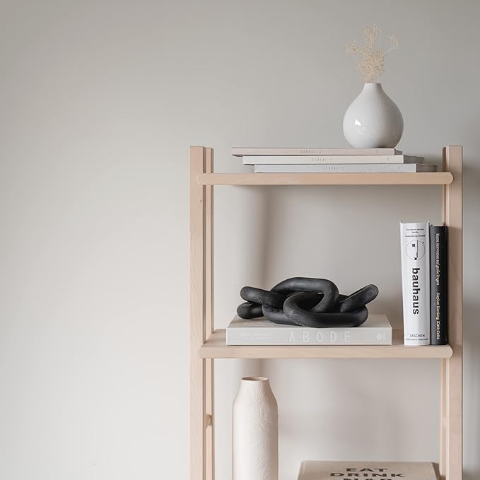 Wood Chain Link Decor - Modern Coffee Table Decor Items, Black Chain Decor for Coffee Table, Wooden Decorative Chain, Bookshelf Decor, Shelf Decor Accents, Table Decorations for Living Room