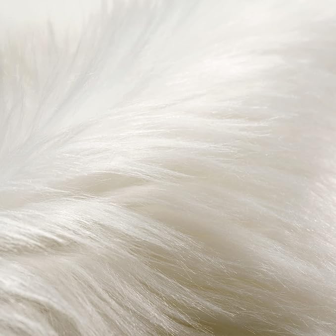 SERISSA White Faux Fur Rug 8x10 Feet, Fluffy Shaggy Area Rug Large Faux Sheepskin Fur Rugs Fuzzy Rug, Furry Throw Rug for Living Room, Bedroom, Nursery Room Decor (Rectangle, White)