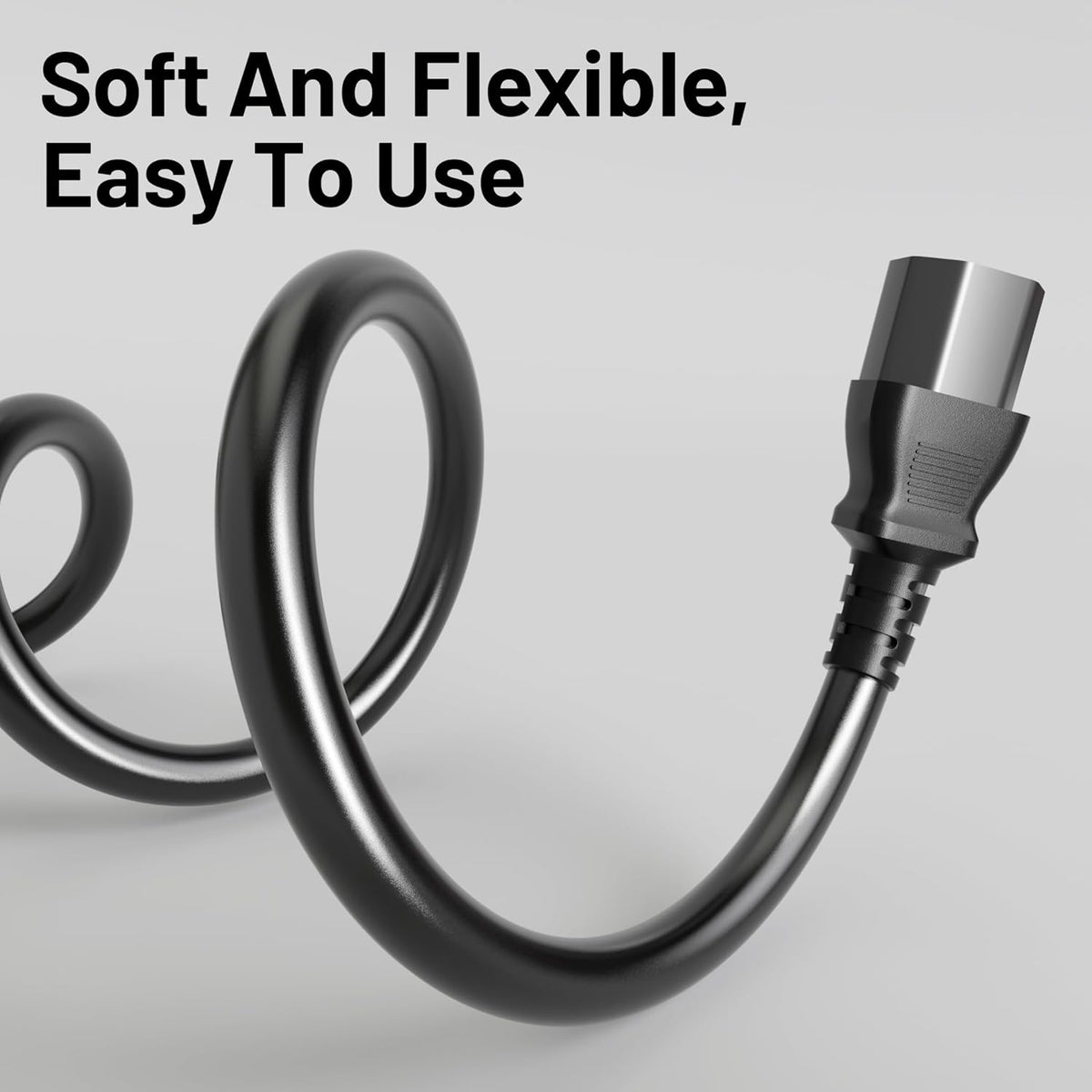 Vockjour 3 5ft 10 125 18AWG, 5-15P C13, Prong AC Power Cord Cable Amps Volts NEMA to Black PC Power Cable for TV