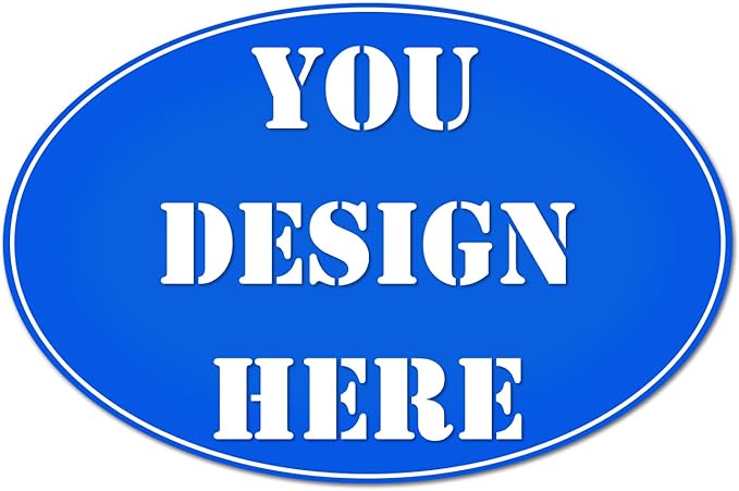 Custom Personalized Labels, Customized Stickers With Any Image Logo and Text for Business, Thank You Labels (Oval, 5X3 Inch)
