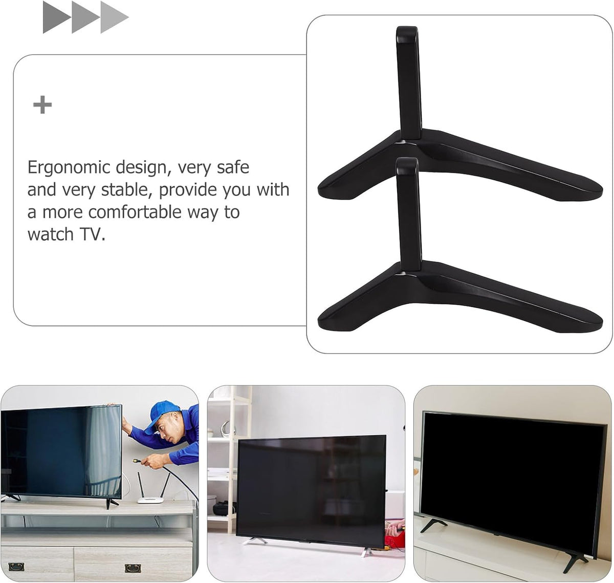 TEHAUX Replacement TV Stand Base with Screws - Compatible with Most Models