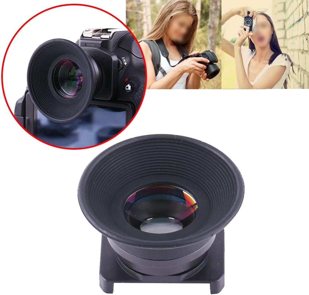 Yscryptoline 1.5X 6 15mm Fixed Focus Viewfinder Eyepiece Magnifier for DSLR Camera, Durable Eyecup with Mount Bases