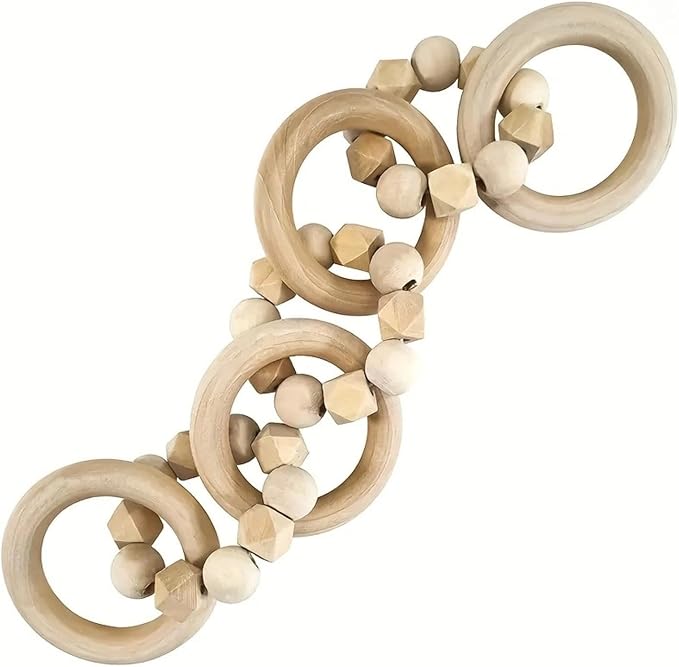 predolo Wood Chain Link Decor, Ornament Wooden Chain
