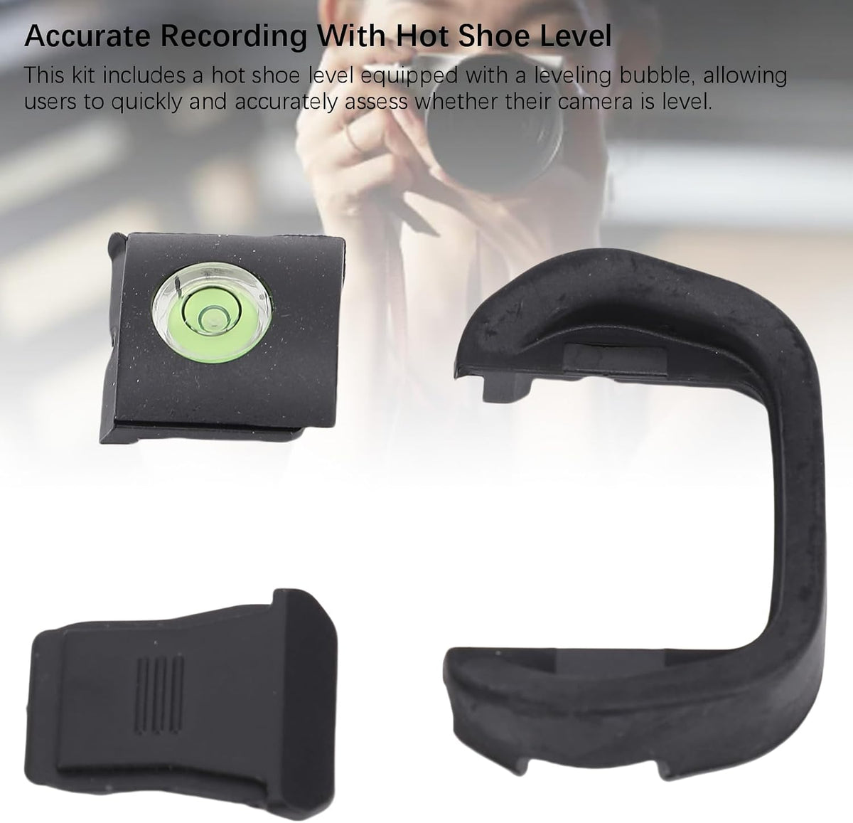 Yunir R5 R6 Camera Eye Cup, Hot Shoe Cover with Bubble Level Kit, Viewfinder Protector for Camera Accessories