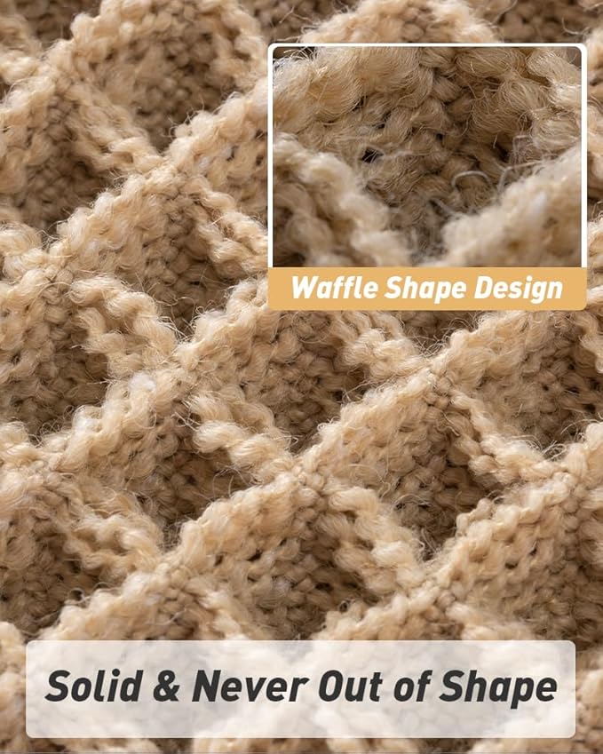 Upgraded Waffle Bath Mat Set of 2, Super Absorbent Non Slip Bath Mats for Bathroom Floor, Machine Washable Boho Bathroom Rugs Set 2 Piece with Tassels, Soft Bathroom Mat Set, 17" x 24" +18" x 30"