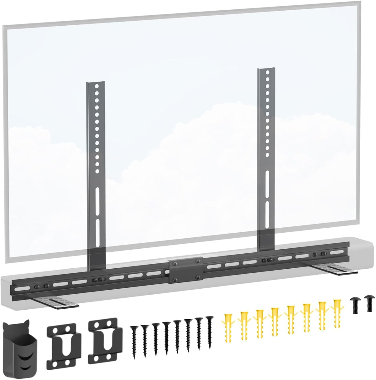 Upgraded Sound Bar Mounts Under TV for Vizio Soundbar Mount with Vizio Speaker Mount and Remote Holder - Adjustable
