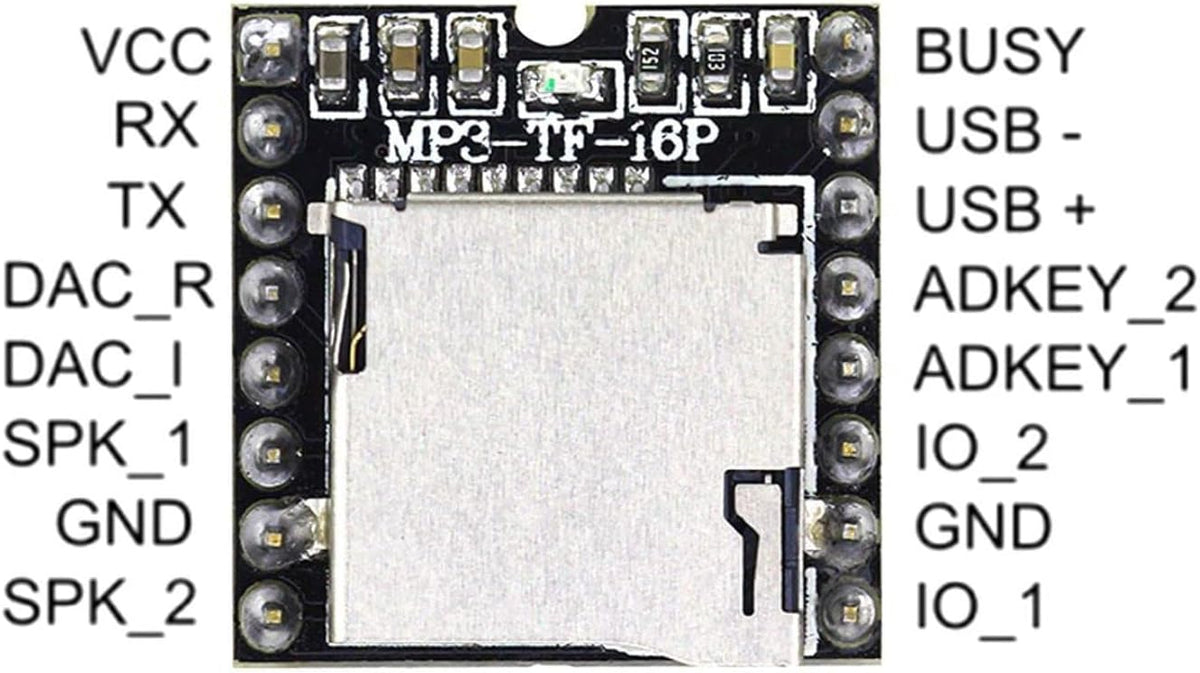 CANADUINO MP3 Mini Player Module with microSD Slot for Arduino etc.