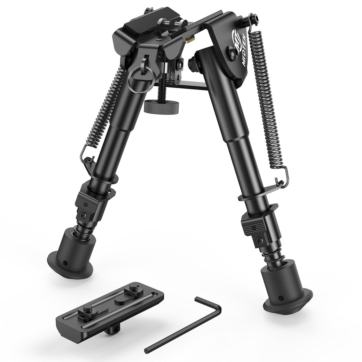 MidTen Bipods for Rifles M-Rail Sling Stud Bipod with Adapter Adjustable 6-9 Inches Aluminum