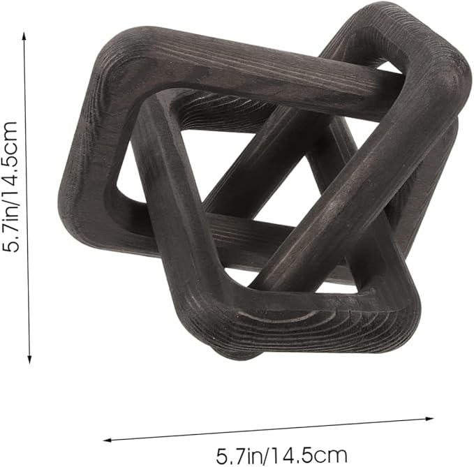 VOSAREA Wood Chain Link Decor for Rustic Home Decor Minimalist Wall Hanging Accents for Living Room Coffee Table and Bookshelf Neutral Color Wood Knot Wall Art