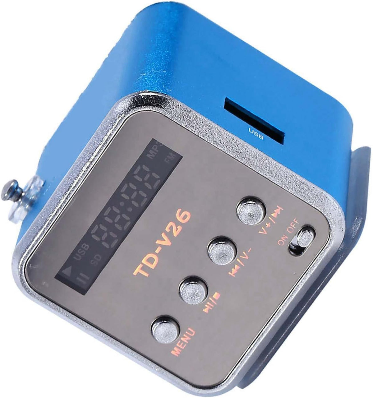 Zerone MP3 5W 5x5cm Mini Speaker Digital Music Player, with FM Radio Portable Audio Player Supports TF/USB Output