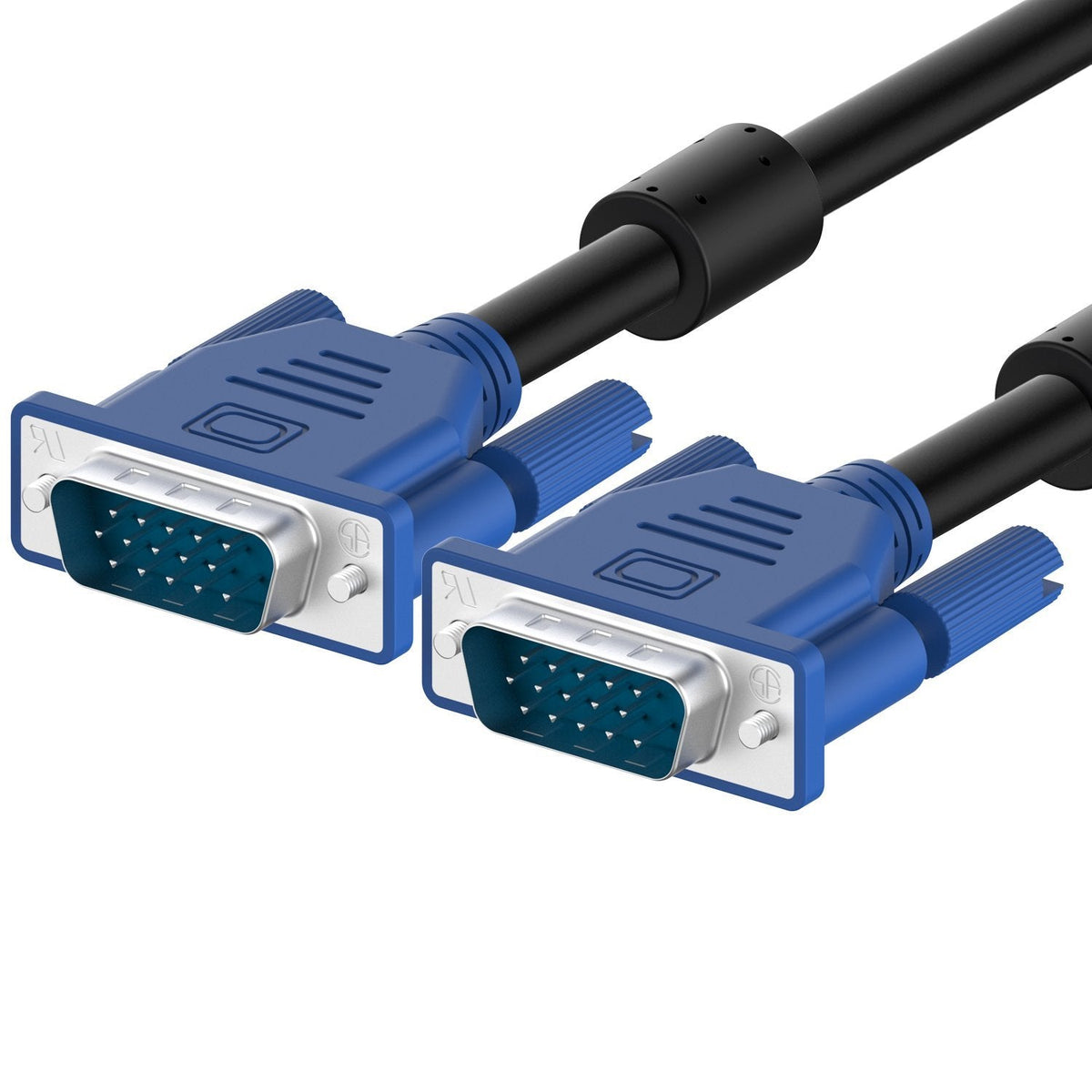 Generic HD15 4.5 2 Pack Premium Blue Connectors Male to Male SVGA VGA Long Video Monitor Cable for TV Computer