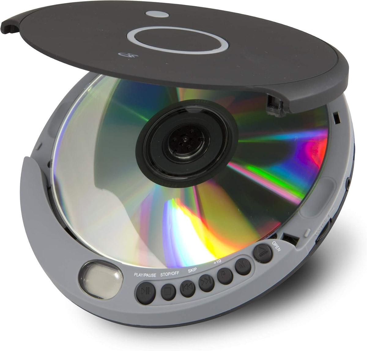 GPX MP3 PC807BMP3U Portable Personal CD Player and Player with Anti Skip Protection and Stereo Earbuds, Black Gray