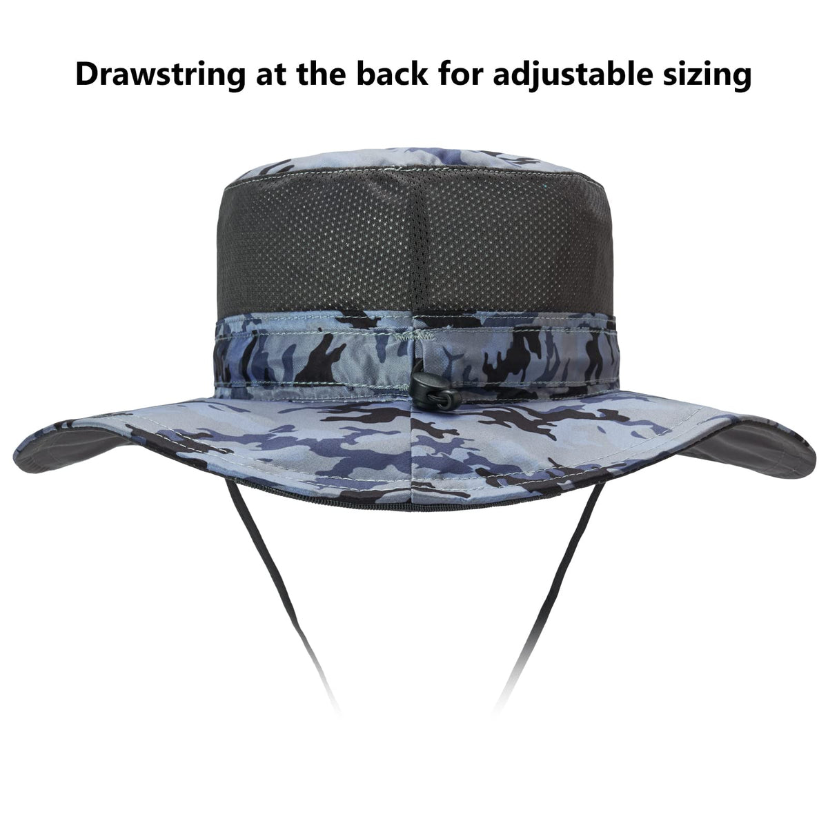 BASSDASH UPF 50+ Sun Fishing Hat Water Resistant with Detachable Neck Flap