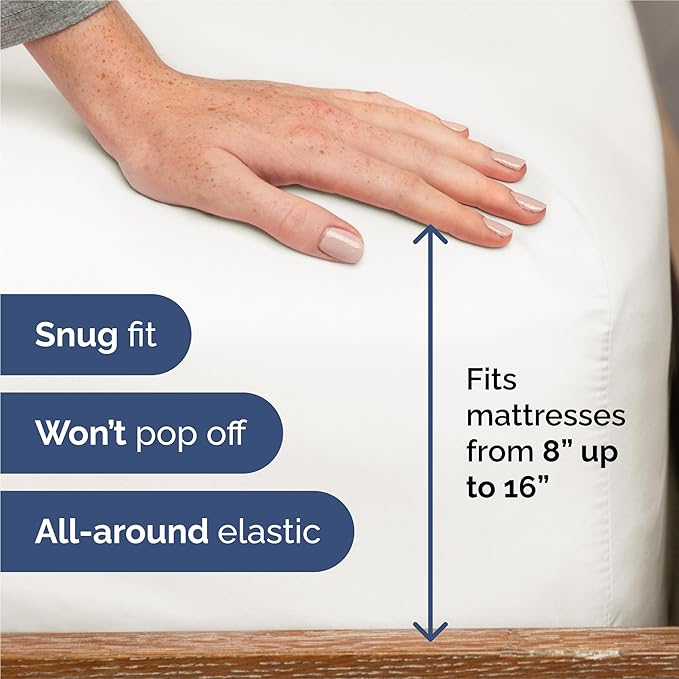 King Size 4 Piece Sheet Set - Comfy Breathable & Cooling Bed Sheets Set - Hotel Luxury Bedding for Women, Men, Kids, Teens, Boys & Girls - Deep Pockets, Soft, Wrinkle Free - Oeko-Tex - Antique White
