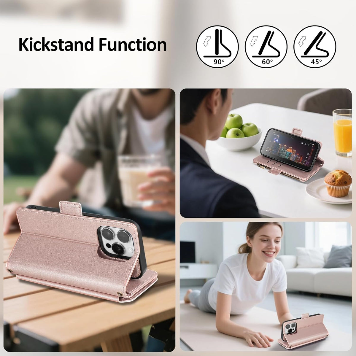 Antsturdy 2 1 12 6.1"/12 Compatible with Magsafe Magnetic in Detachable iPhone Pro Wallet Case with Credit Card Holder
