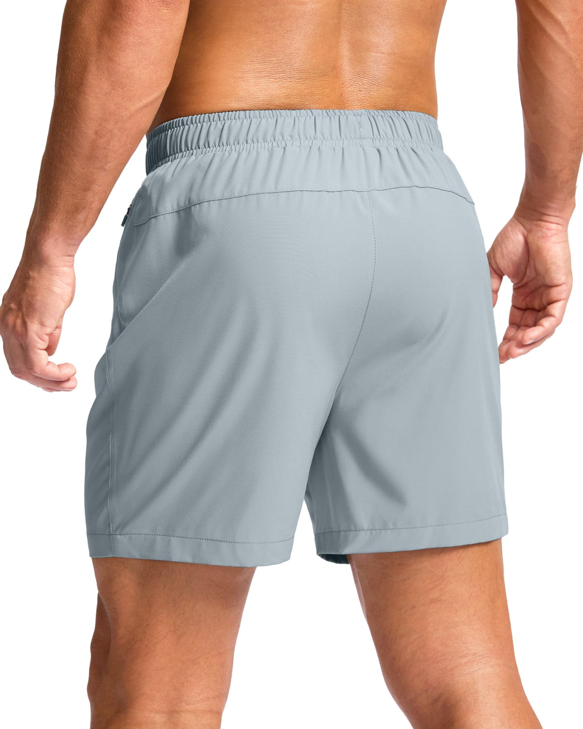 G Gradual Men's Athletic Running Shorts with Zipper Pockets Quick Dry 7"/ 5"/ 9" Workout Gym Shorts for Basketball Hiking(Light Grey,5XXXL)