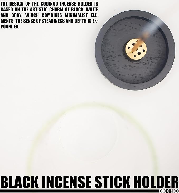 Incense Holder for Sticks,Modern Incense Stick Holder with Glass Ash Catcher[Anti ash Flying], Incense Burner Holder,Zen Glass Incense Holder,for Spa Home Decor Yoga Meditation[Black]
