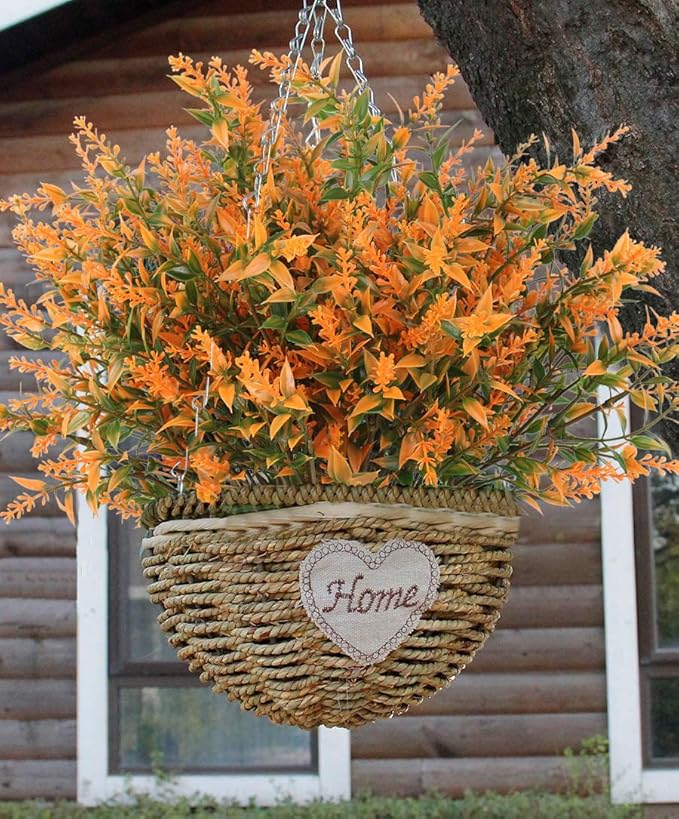 RECUTMS Fall Decoration for Home, Artificial Flowers for Outdoors Artificial Fall Flowers for Outdoors UV Resistant Artificial Plants Outdoor Artificial Flowers for Outdoors in Pots(Salmon)