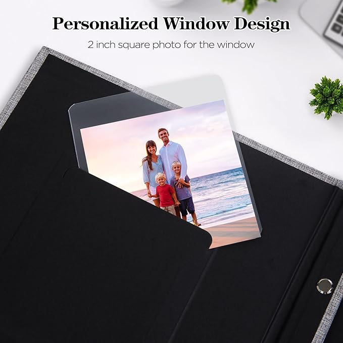 Mublalbum Small Photo Album 4x6 100 Photos Linen Cover Picture Book with Horizontal Pockets for Wedding Family Anniversary and Baby (Blue)