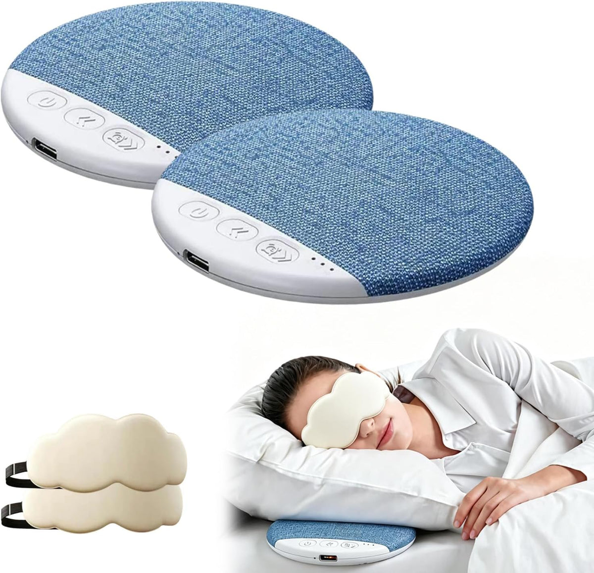 Generic X3pro 30/60/90 (2pcs) Bluetooth Pillow Speaker, Mini Portable Under Pillow Speaker with Min White Noise Timer