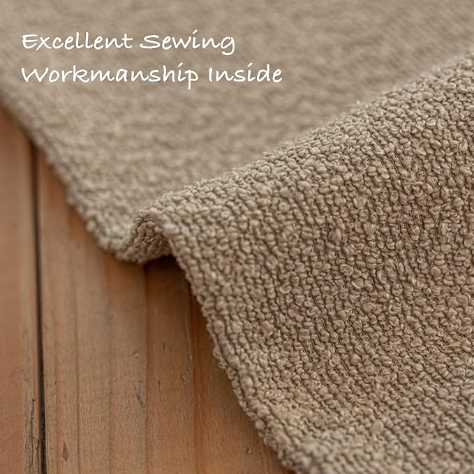 GEEORY Decorative Throw Pillow Covers 26x26 Inch Pack of 2,Textured Boucle Neutral Cushion Cases for Bed Couch Sofa, Accent Mordern Farmhouse & Minimalist Home Decor (Oatmeal Beige) GE03-26